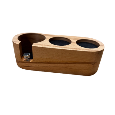 Walnut Wood Espresso Tamper Station – Fits 53mm & 54mm Tampers